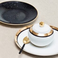 Чайный сервиз Saturn 15 предметов Porcel Белый, Золотой, Черный