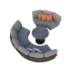 Садовый модульный диван HUG (серый, круговой) Couture Jardin 
