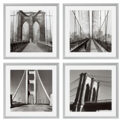 Набор из четырёх постеров NEW YORK BRIDGES Eichholtz Серый