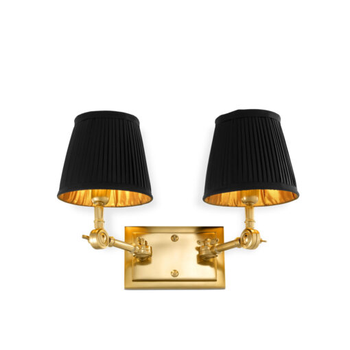 Настенный светильник WENTWORTH (двойной, золото, черный абажур) Eichholtz