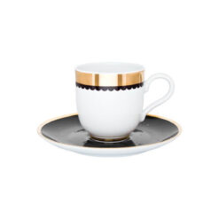 Кофейный сервиз Saturn 13 предметов Porcel Белый, Золотой, Черный