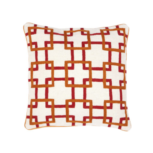 Декоративная подушка Bradbury Eichholtz Белый, Красный, Оранжевый