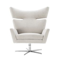 Вращающееся кресло Eduardo (светло-серое) Eichholtz Светло-серый