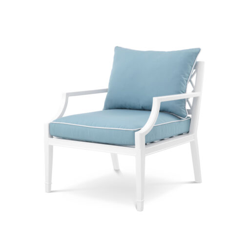 Кресло Bella Vista (белое с голубым) Eichholtz Белый, Голубой