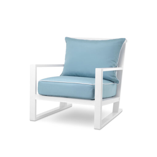 Кресло Como (белое с голубым) Eichholtz Белый, Голубой