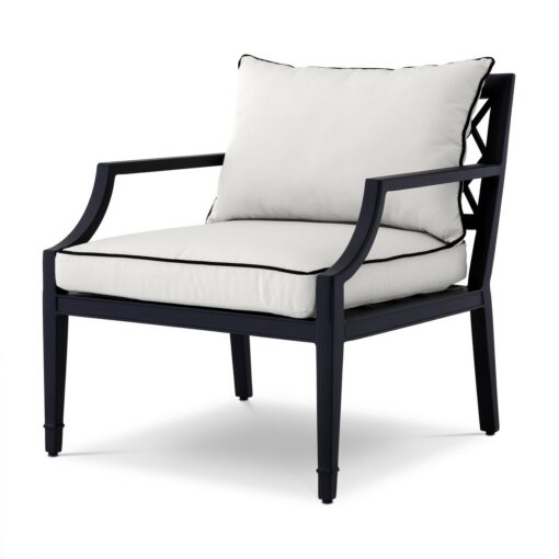 Кресло Bella Vista (черное с белым) Eichholtz Черно-белый