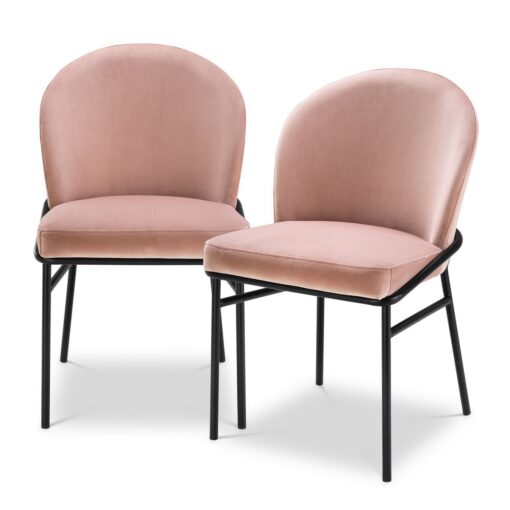 Набор из двух обеденных стульев WILLIS (Розовый) Eichholtz Розовый