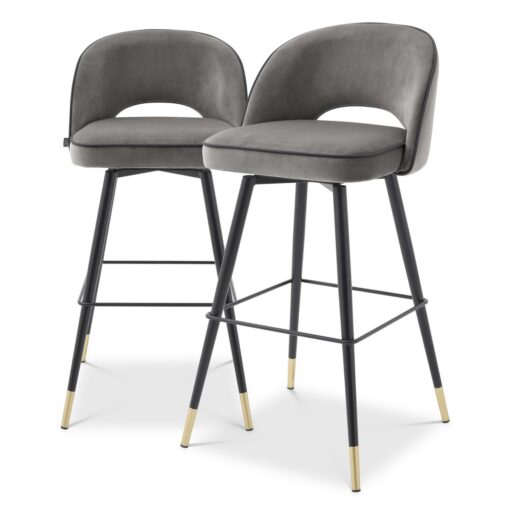 Набор из двух барных стульев Cliff (серый) Eichholtz Серый
