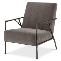 Кресло Antico (серое, бронзовая отделка) Eichholtz Серый