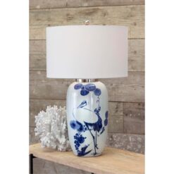 Настольная лампа Kyoto Ceramic Regina Andrew Белый, Голубой