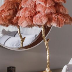 Настольная лампа Palm Tree (Золотистая отделка, коралловый цвет)