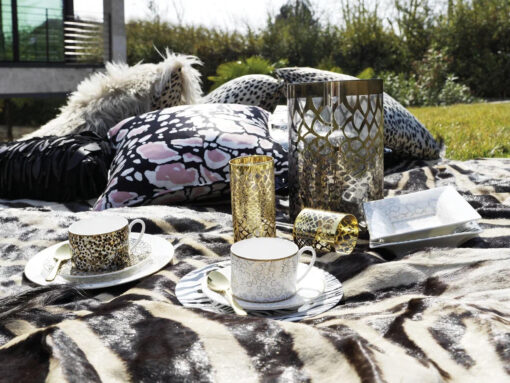 Чашка чайная с блюдцем Giraffa Roberto Cavalli Белый, Золотой