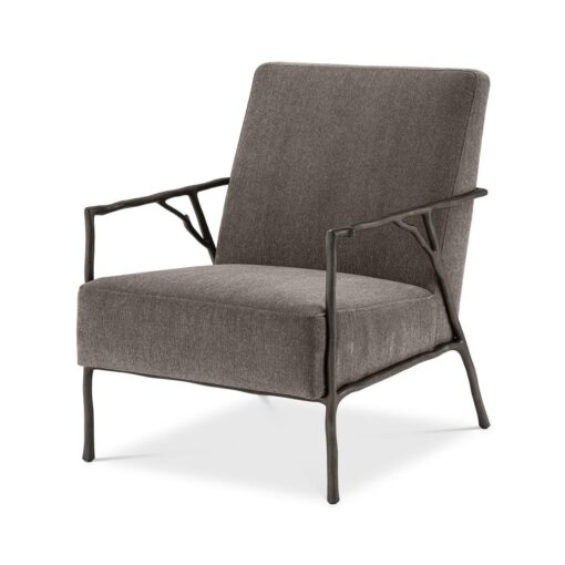 Кресло Antico (серое, бронзовая отделка) Eichholtz Серый