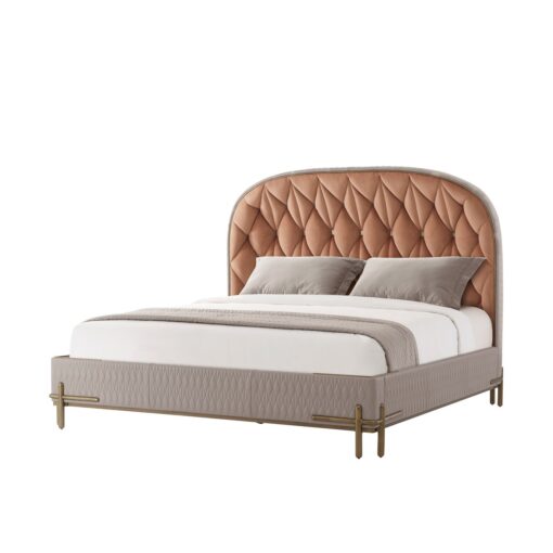 Кровать Iconic Upholstered (US King Size, светло-серая) Theodore Alexander Светло-серый