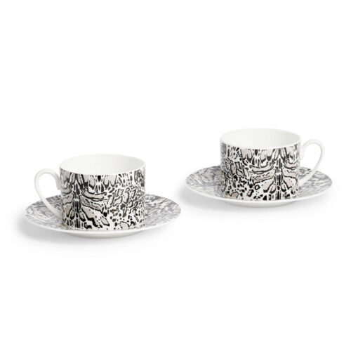 Набор из 2 чашек чайных с блюдцами LINX Roberto Cavalli Белый, Черный
