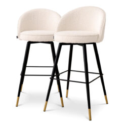 Набор из двух барных стульев Roche (кремовый) Eichholtz Кремовый