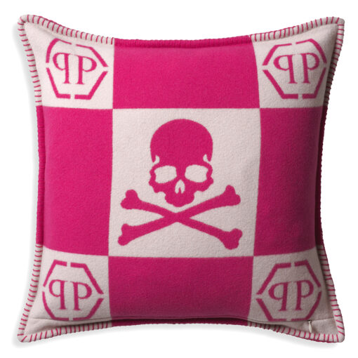 Декоративная подушка Skull (розовая) Eichholtz Белый, Розовый