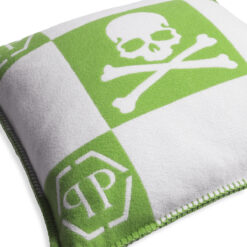 Декоративная подушка Skull (зеленая) Eichholtz Белый, Зеленый